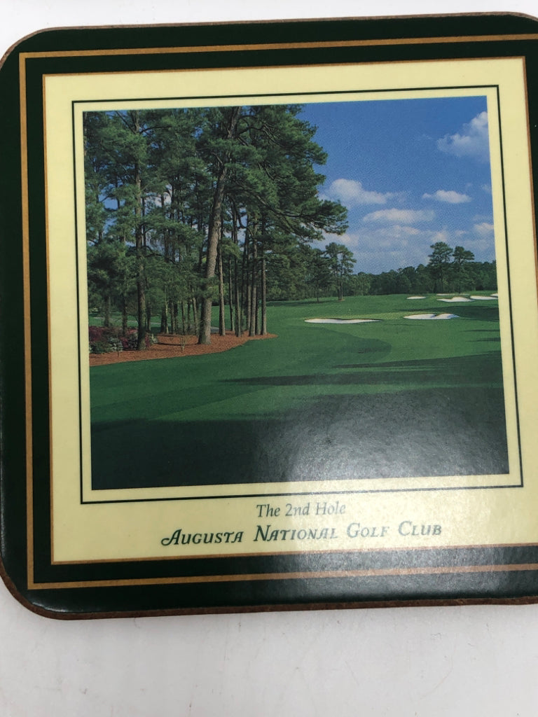 6PC MASTERS GOLF THEMED COASTERS.