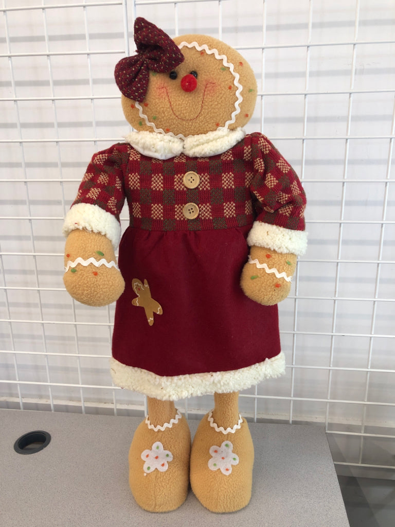 GINGERBREAD WOMAN STANDING DECOR.