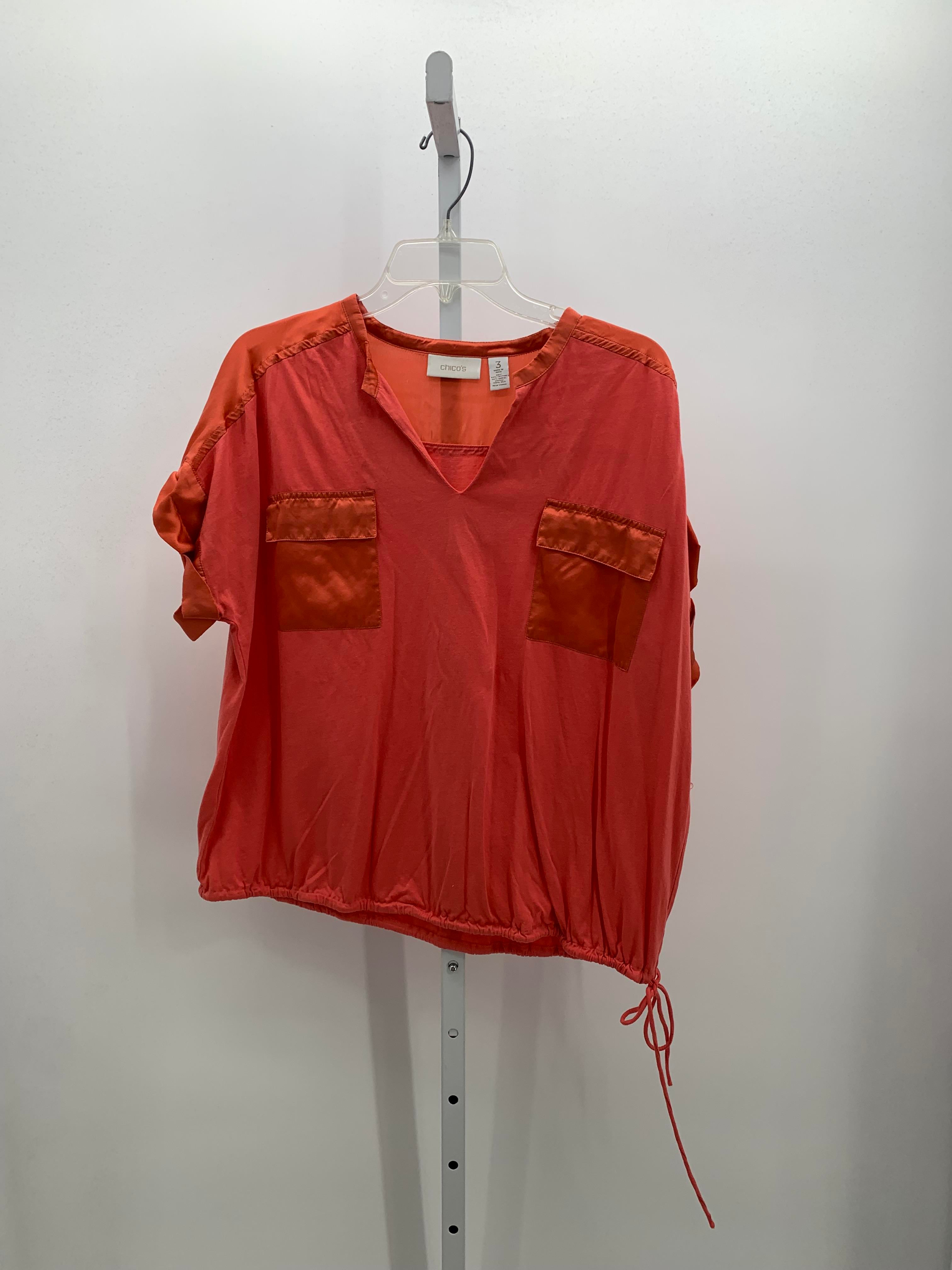 Chico's Size Large Misses Short Sleeve Shirt
