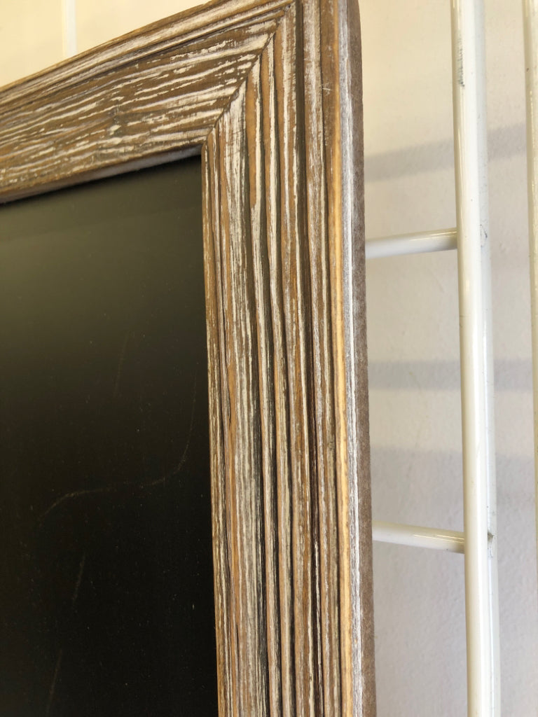 WHITE WASHED FRAME CHALK BOARD.