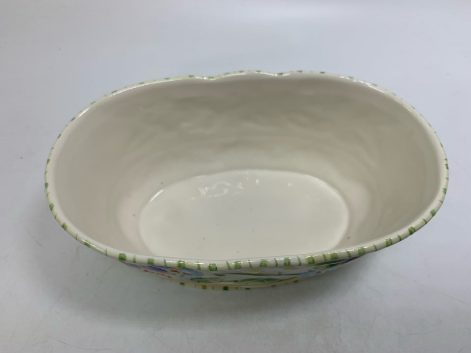 PORCELAIN CLASSICS HALCYON EMBOSSED PANSIES PLANTER/BOWL.