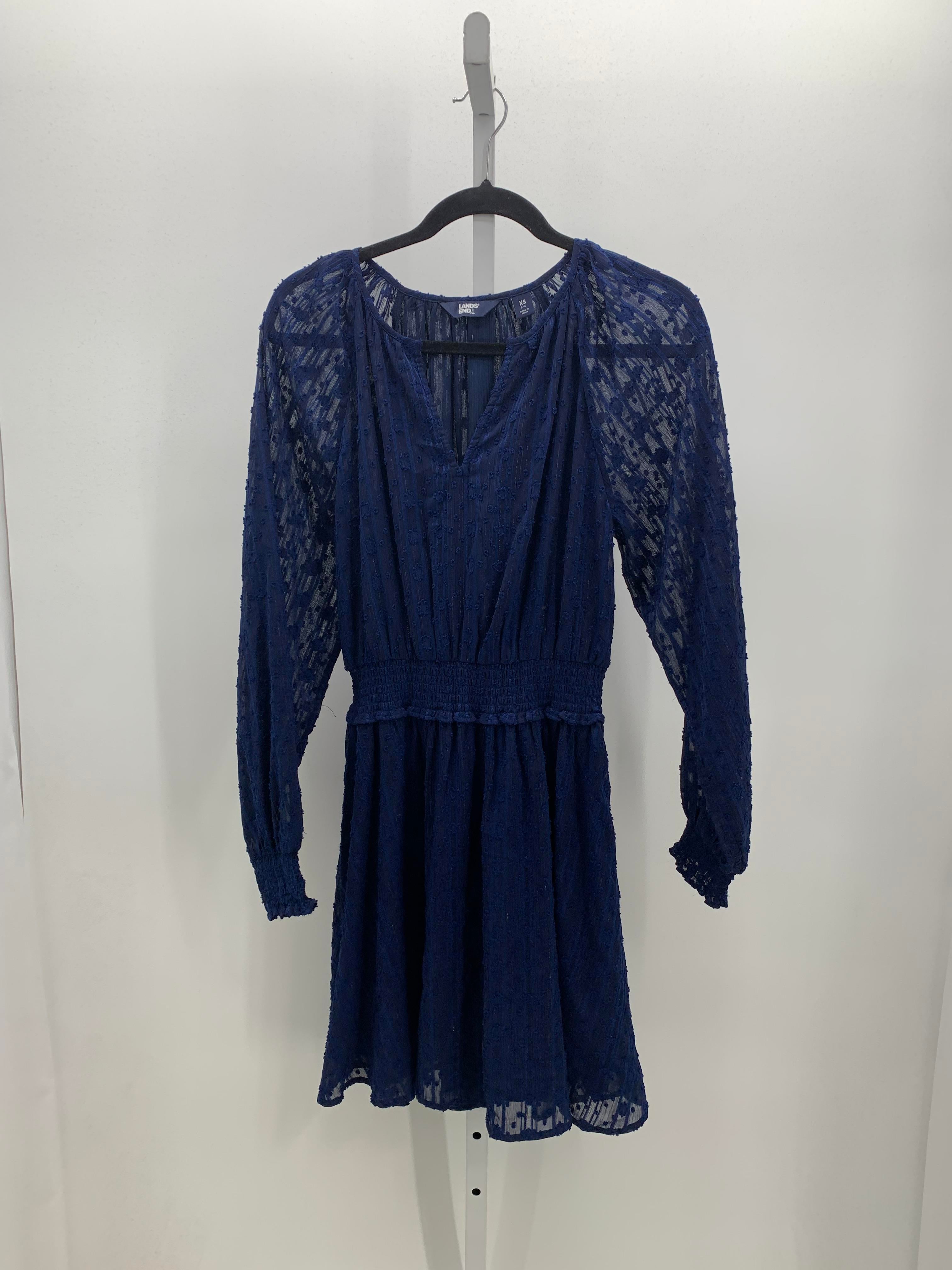 Lands End Size X Small Misses Long Sleeve Dress