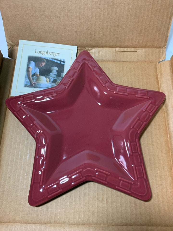 NIB LONGABERGER STAR PLATE.