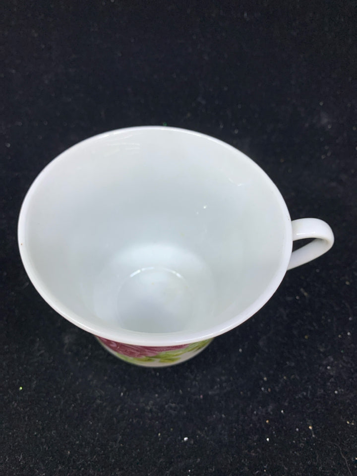 PINK ROSES TEACUP AND SAUCER.