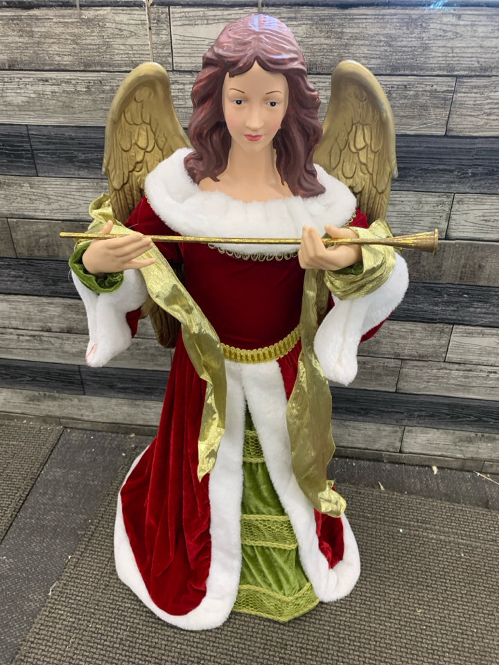 LG CHRISTMAS ANGEL FIGURE W/TRUMPET.