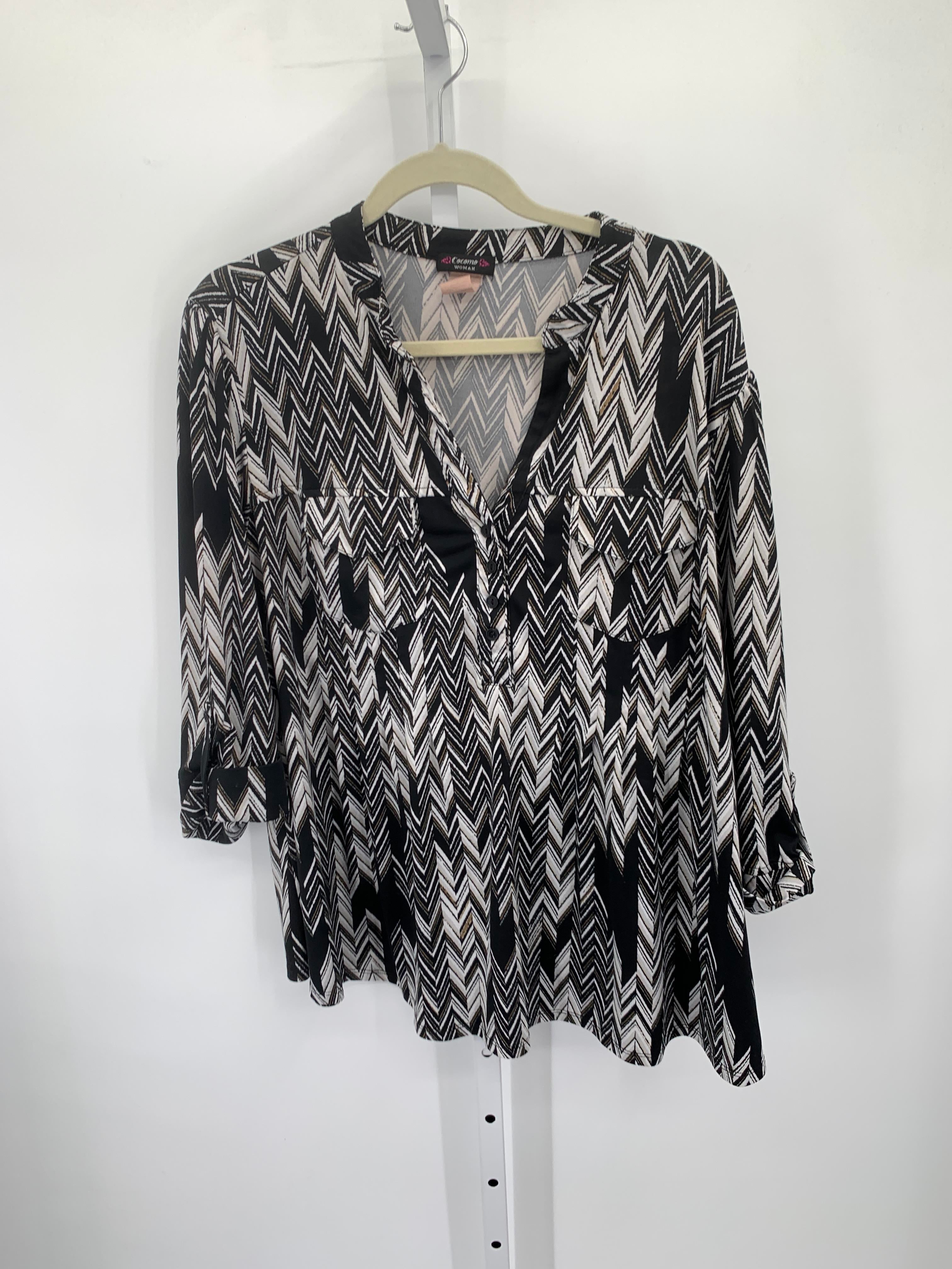 Size 2X Womens 3/4 Sleeve Shirt