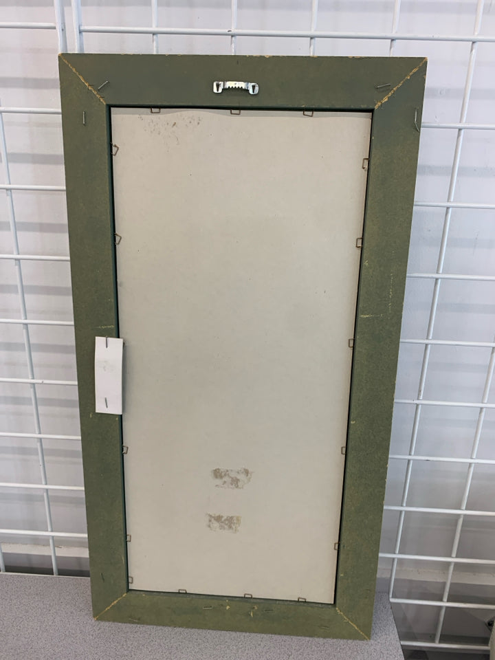 RECTANGLE GREEN WALL MIRROR.