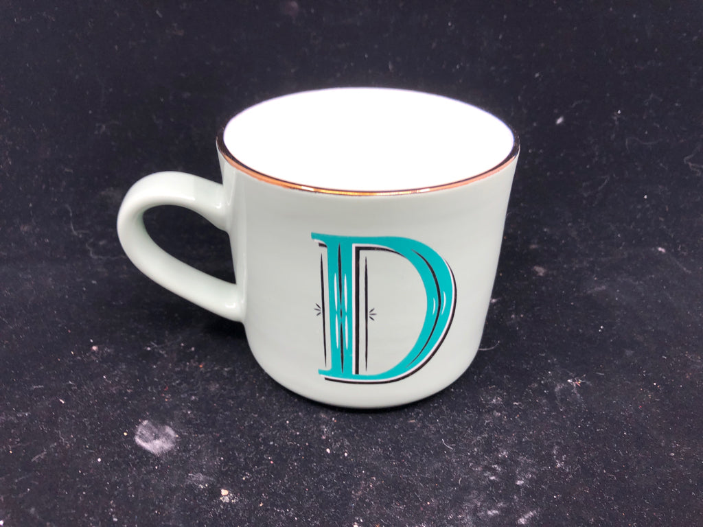 TEAL MUG "D".