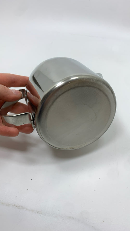 STAINLESS STEEL TEAPOT W/ATTACHED LID.