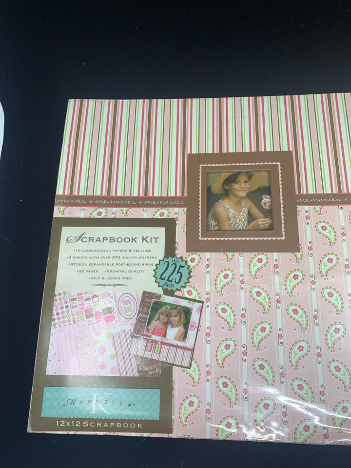 PINK STRIPED SCRAPBOOK KIT.