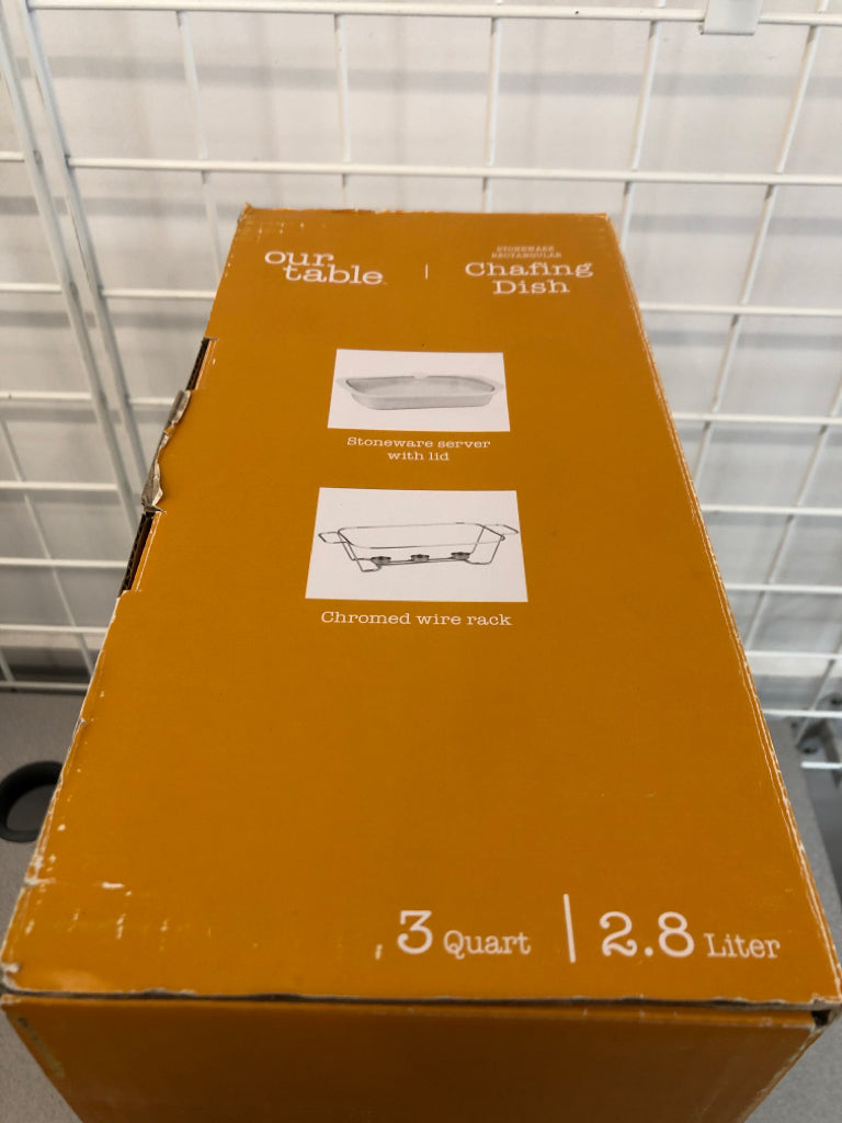 OUR TABLE CHAFING DISH IN BOX.