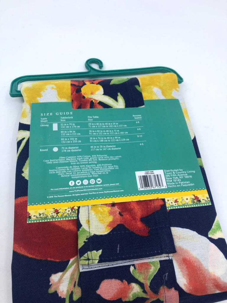 NIP PIONEER WOMAN FIONA FLORAL TABLE CLOTH.