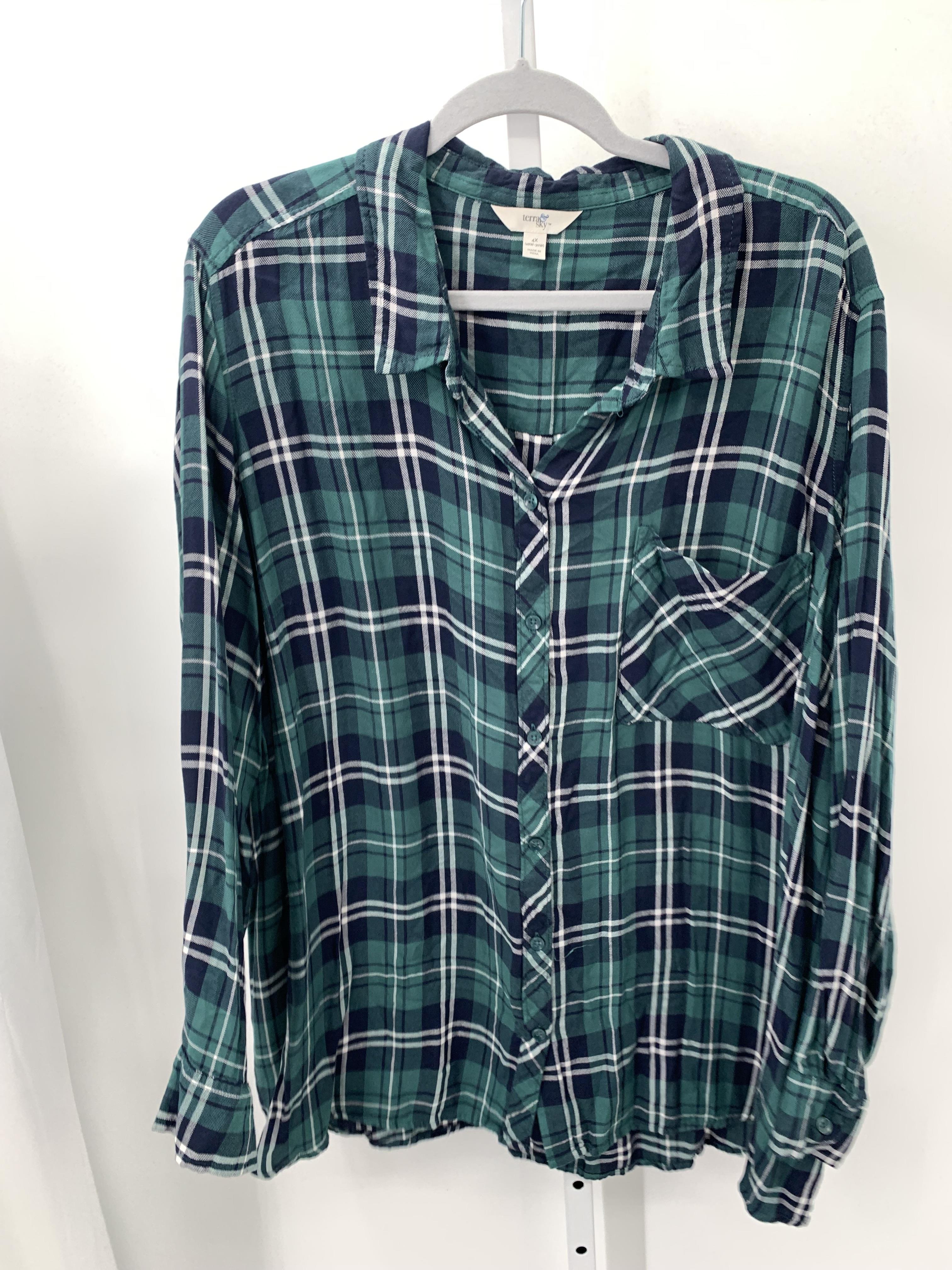 Terra & Sky Size 4X Womens Long Sleeve Shirt