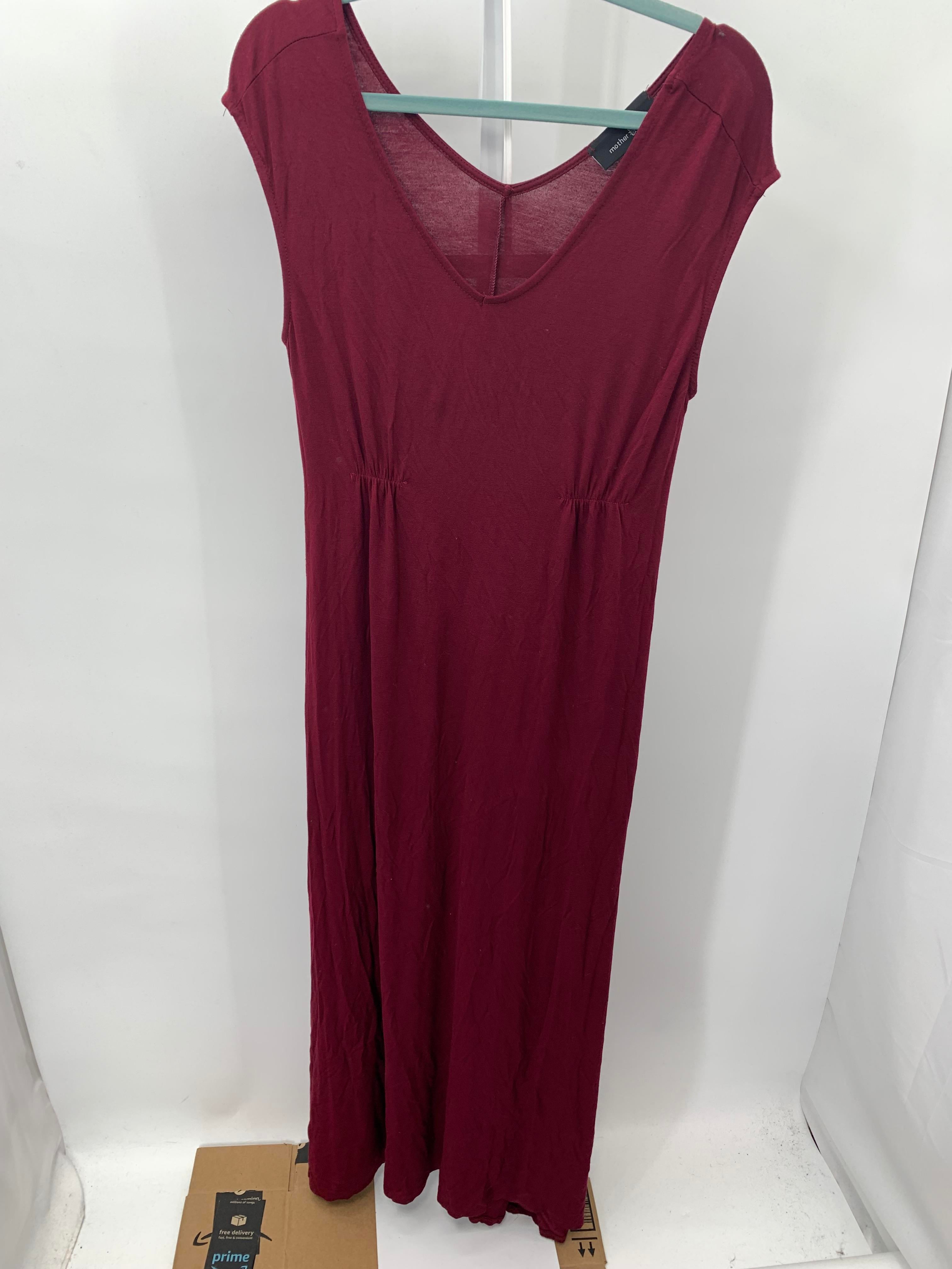 Mother Bee Burgandy Size Medium Maternity Short Sleeve Dress