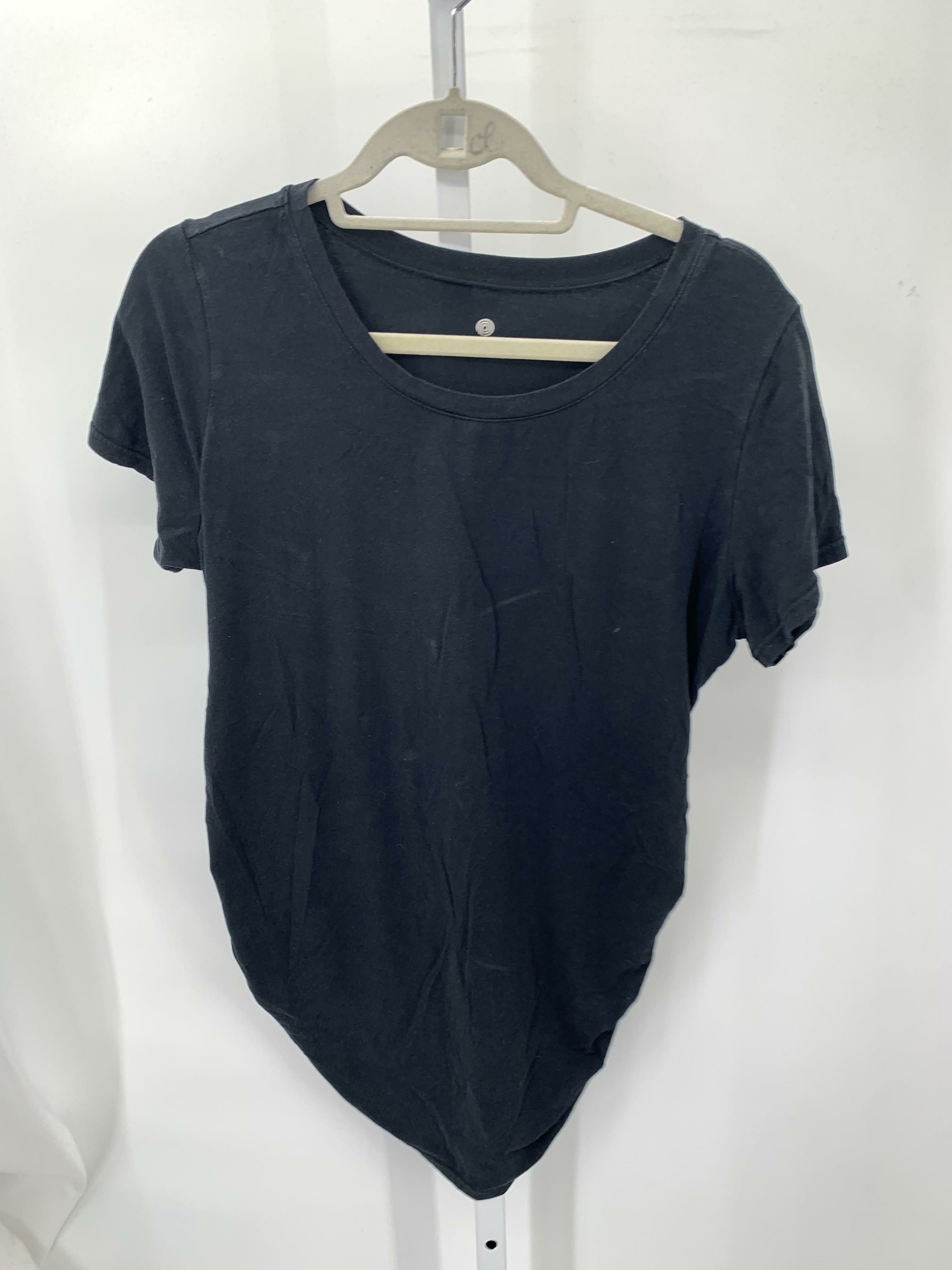 Black Size Large Maternity Short Sleeve Shirt