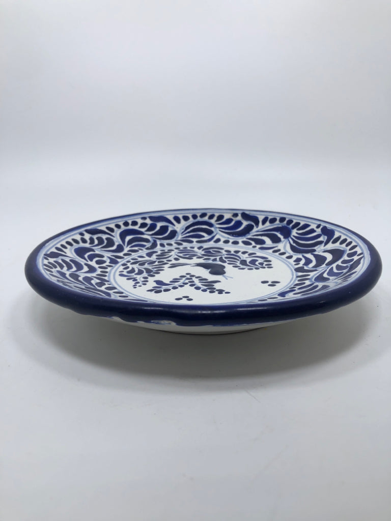BLUE BIRD TALAVERA POTTERY PLATE.