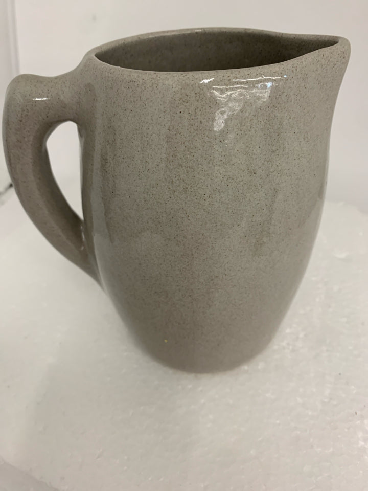 LIGHT GREY POTTERY PITCHER.