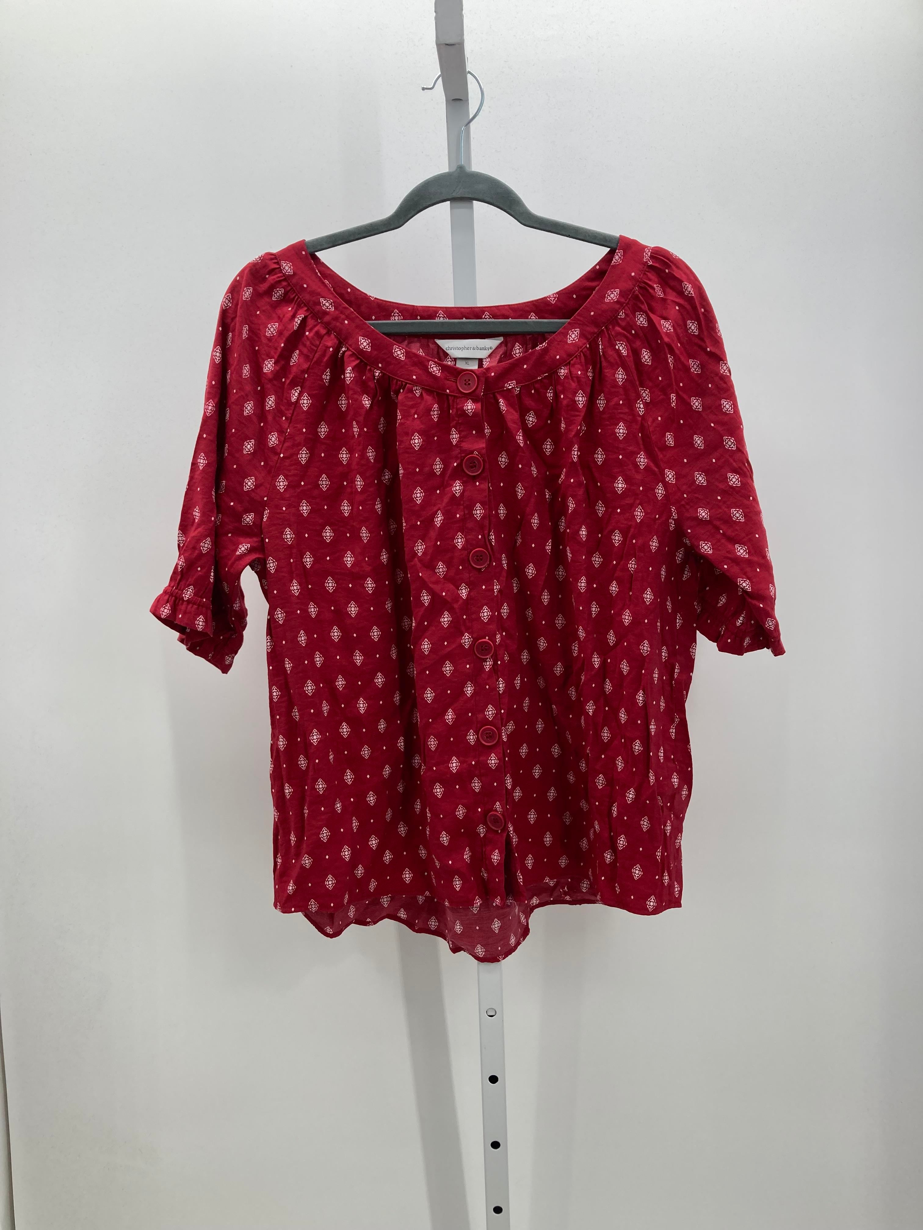 Christopher & Banks Size Extra Large Misses Short Sleeve Shirt