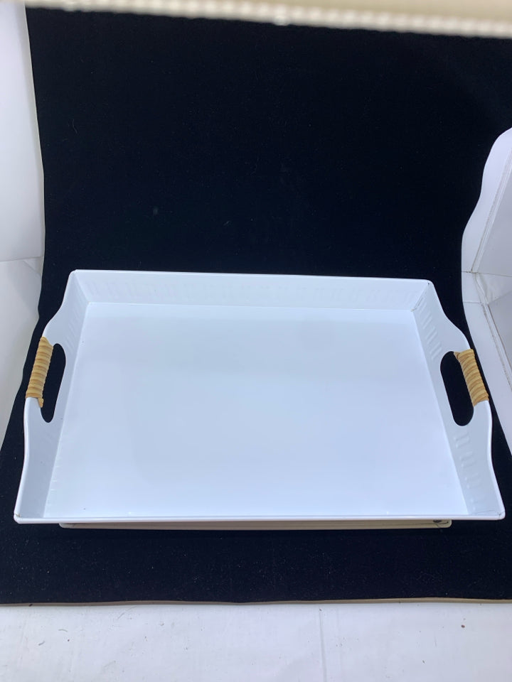WHITE METAL TRAY.