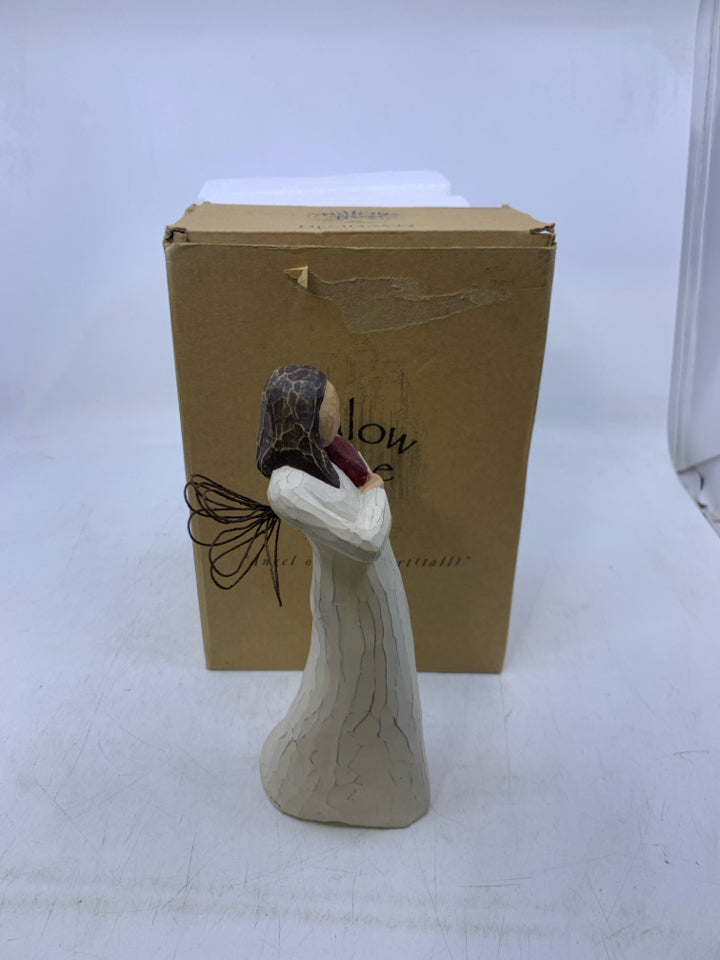 NIB ANGEL OF HEART DARK HAIR HOLDING HEART.