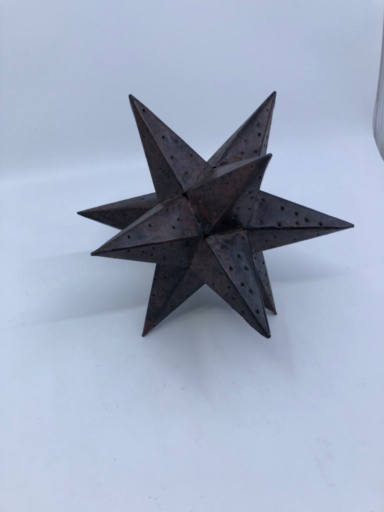 DARK BROWN METAL ABSTRACT DESK DECOR.