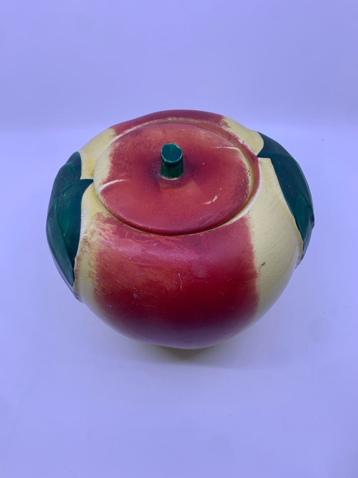 VTG CERAMIC APPLE COOKIE JAR.