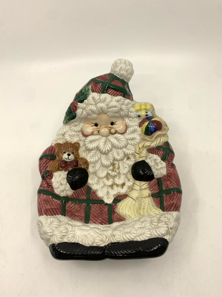 CERAMIC SANTA W TOYS DISH.