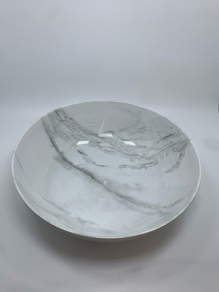 MARBLE MELAMINE SERVING BOWL.