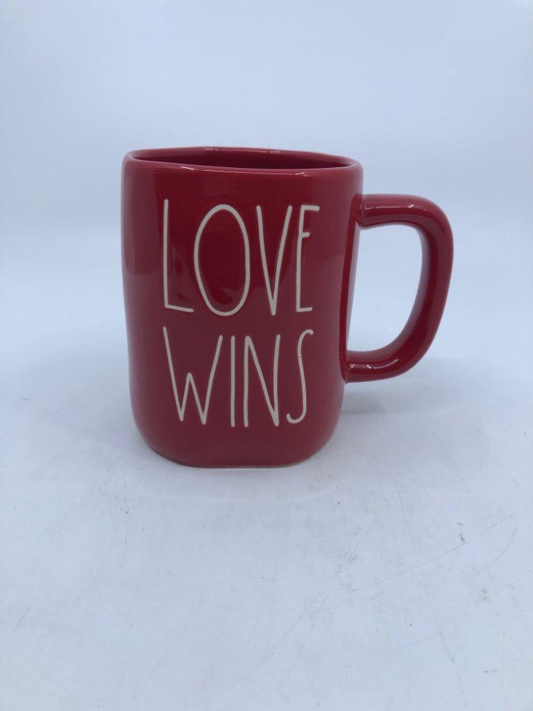 RAE DUNN LOVE WINS -RED MUG.