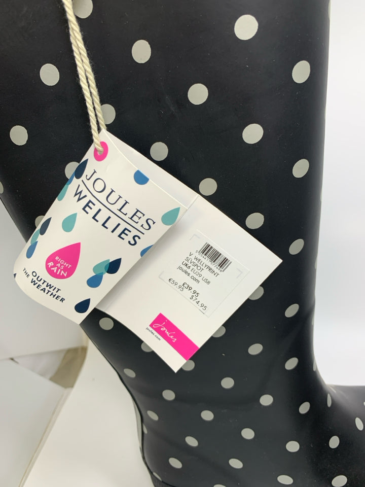 Joules Wellyprint Polka Dot Rain Boots- New With Tags