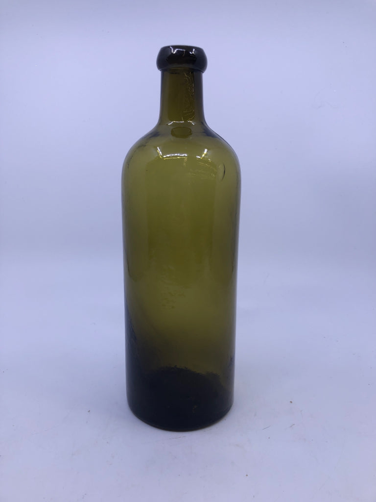 VTG GREEN GLASS BOTTLE.