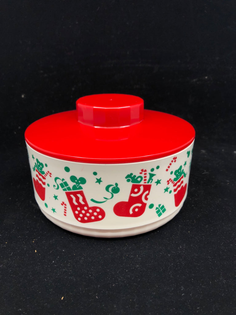 VTG TUPPERWARE CHRISTMAS COOKIE CONTAINER.