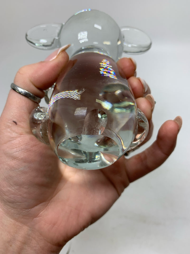 BLOWN CLEAR GLASS KOALA.