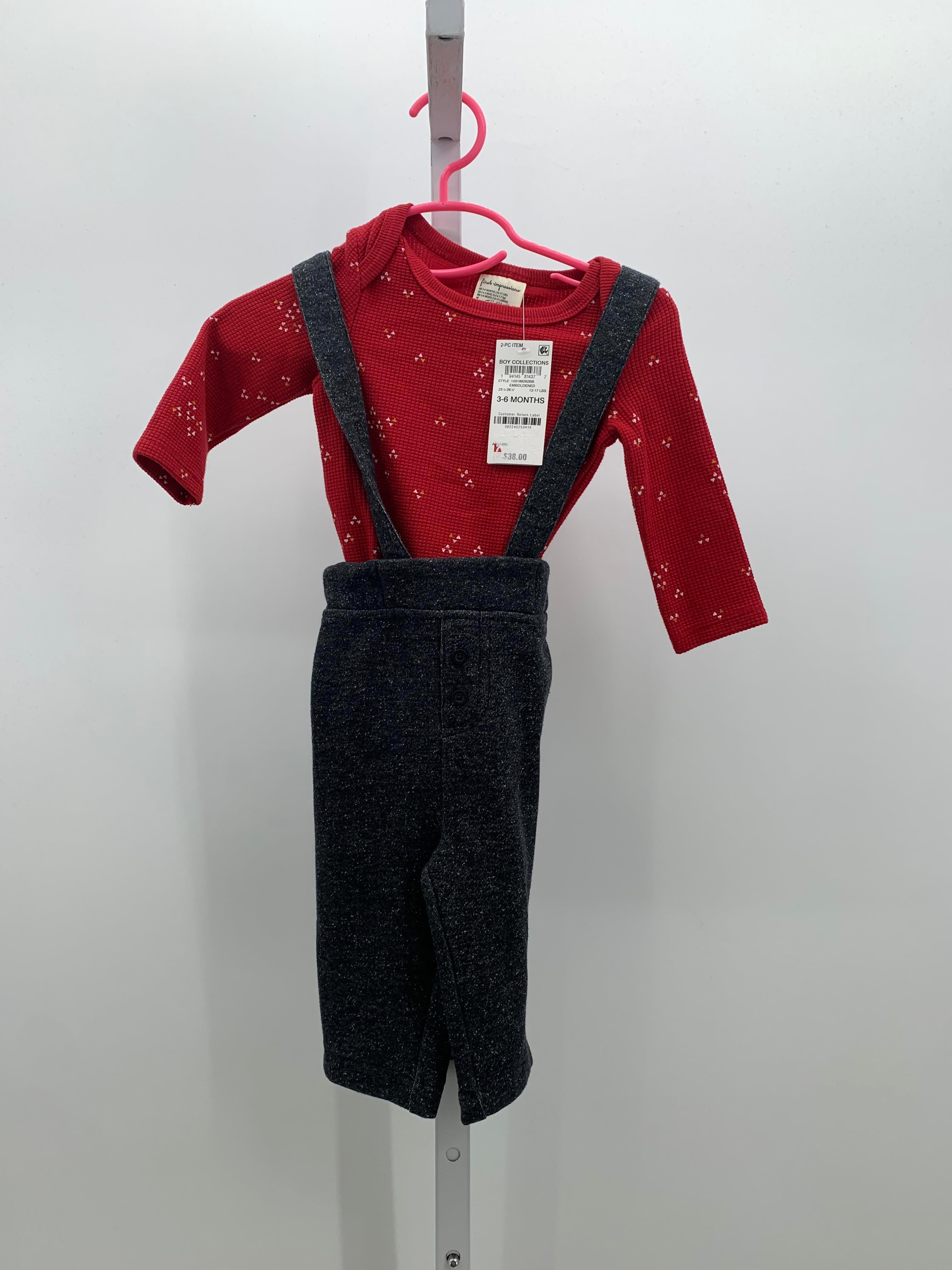 NEW TRIANGLES WAFFLE KNIT SHIRT KNIT PANTS WITH SUSPENDERS