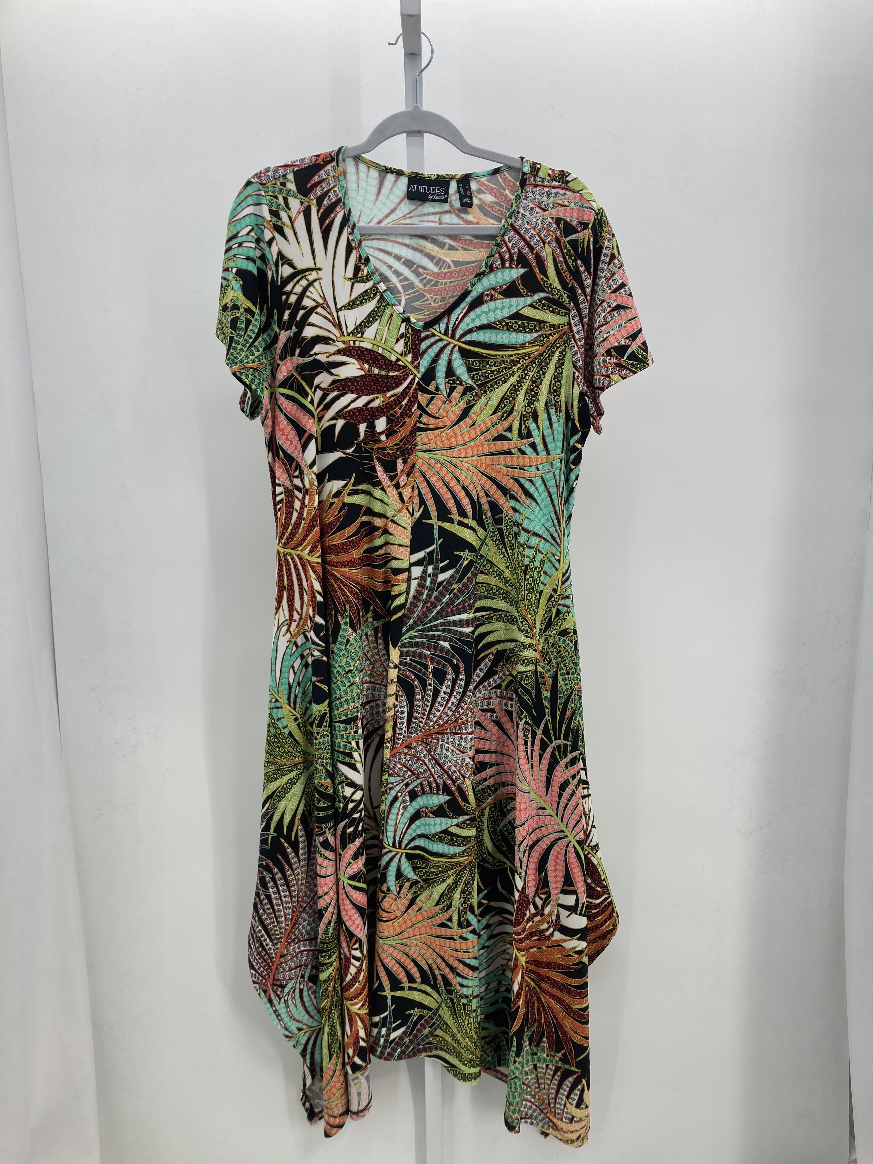 Attitudes Size Large Misses Short Sleeve Dress