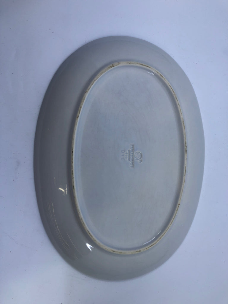 OVAL BLUE RIMMED PFALTZGRAFF PLATTER.