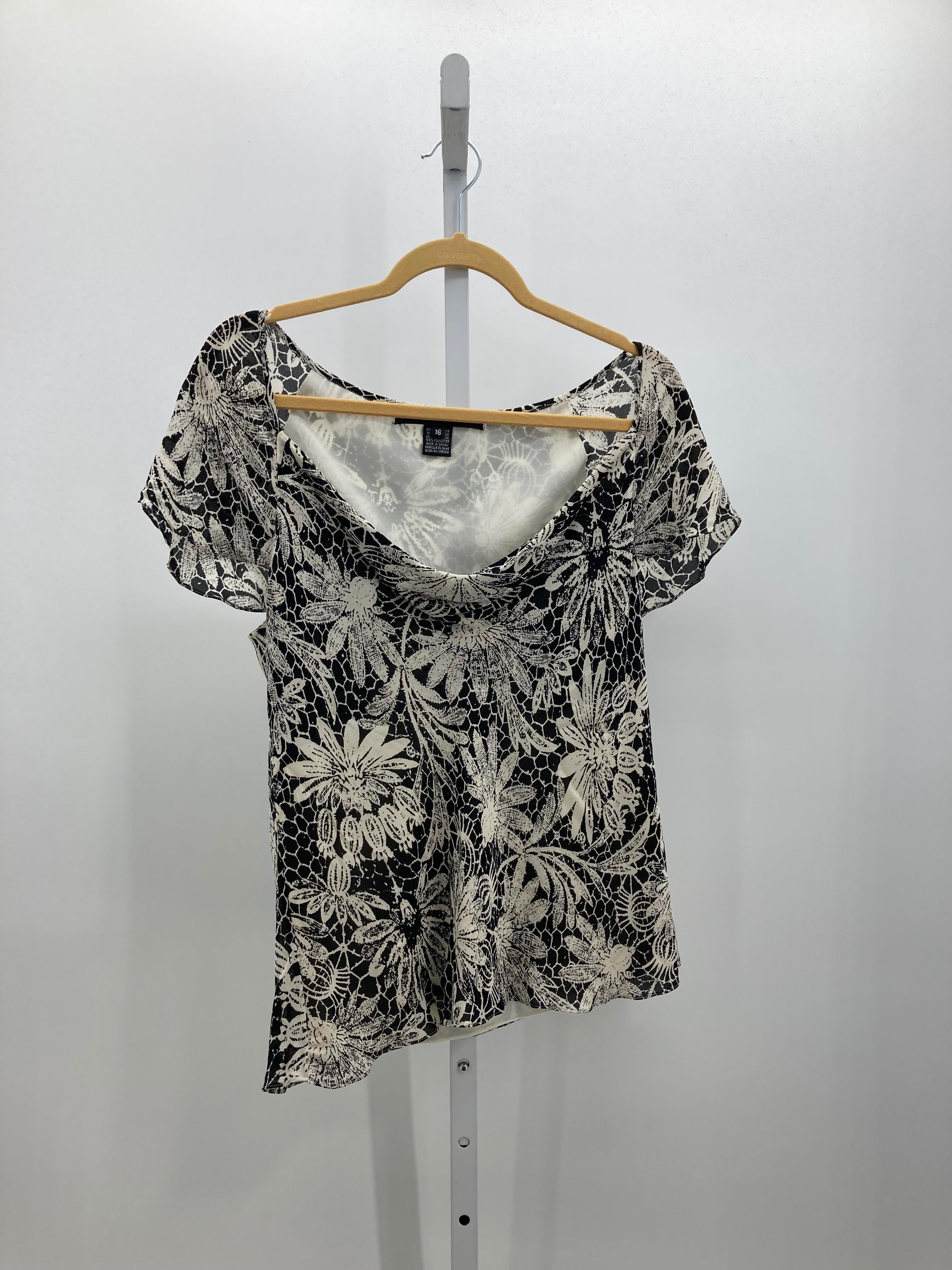 Ellen Tracy Size 16 Misses Short Sleeve Shirt