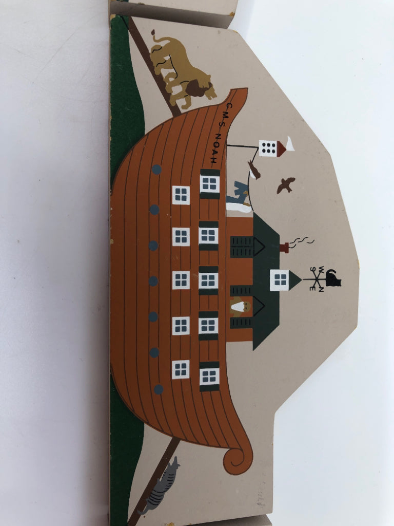 3 PC NOAHS ARK WOOD DECOR.