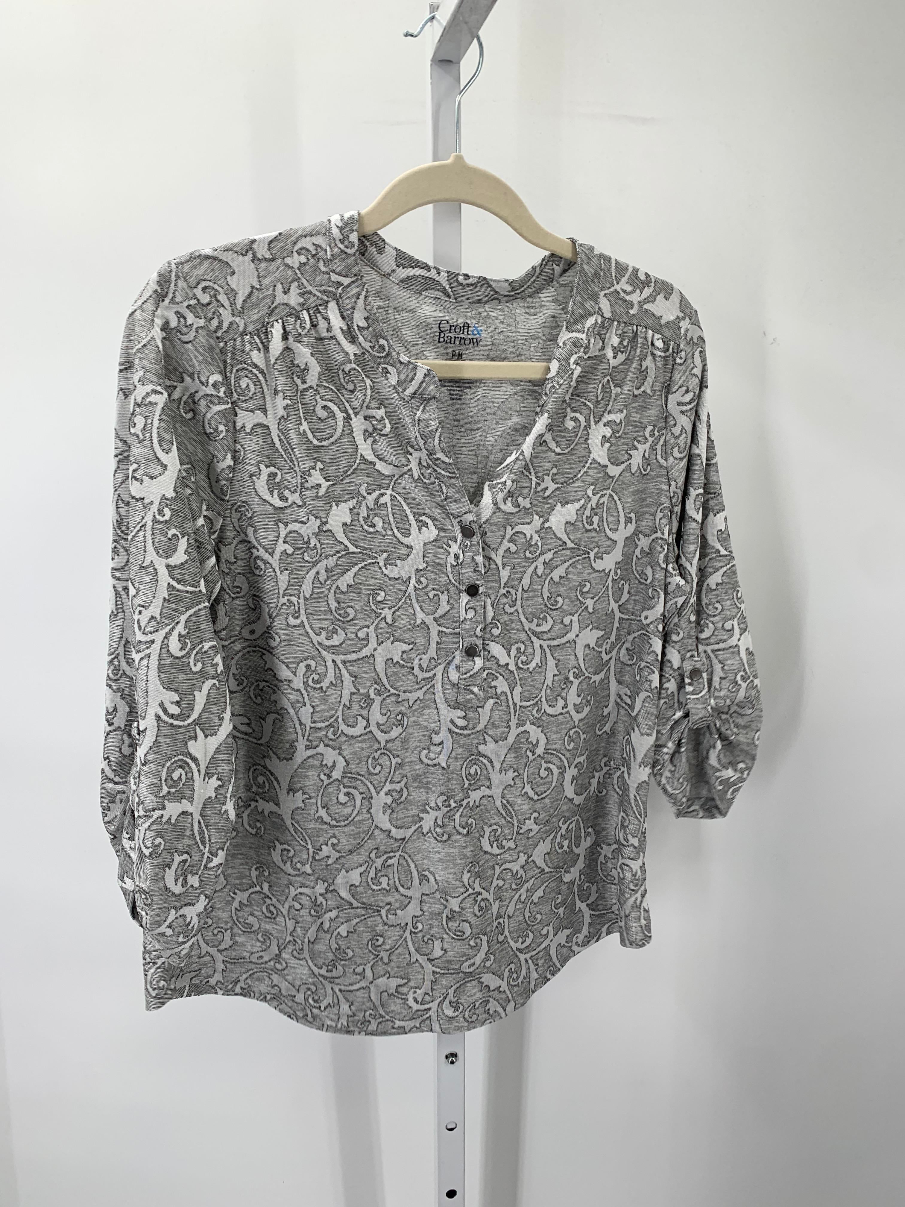 Croft & Barrow Size Medium Petite Petite 3/4 Sleeve Shirt
