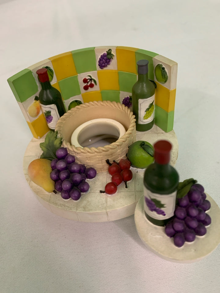 WINE PATTERN 2PC CANDLE TOPPER.
