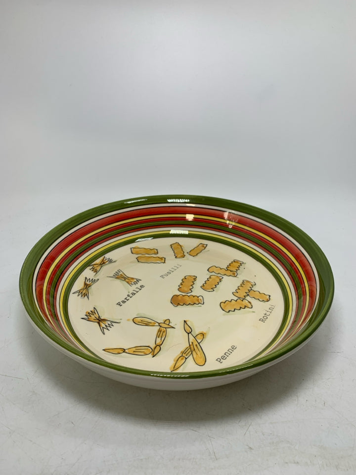 ASSORTED SHAPED PASTA SERVING BOWL.