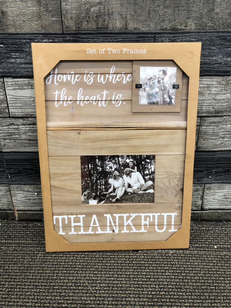 NWT HOME IS WHERE THE HEART IS PHOTO FRAME IN WOOD.