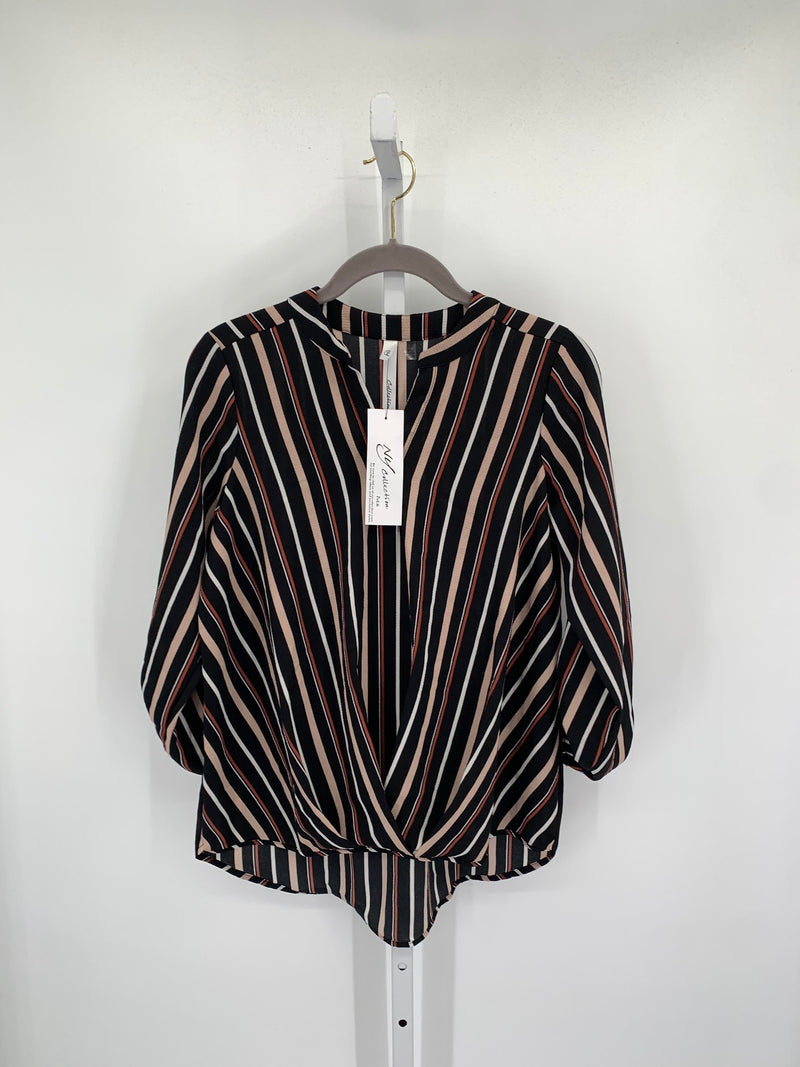 NY Collection Size Large Petite Petite 3/4 Sleeve Shirt