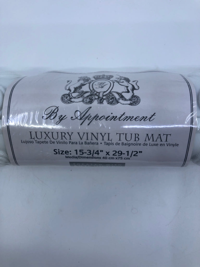 NIP WHITE VINYL TUB MAT.