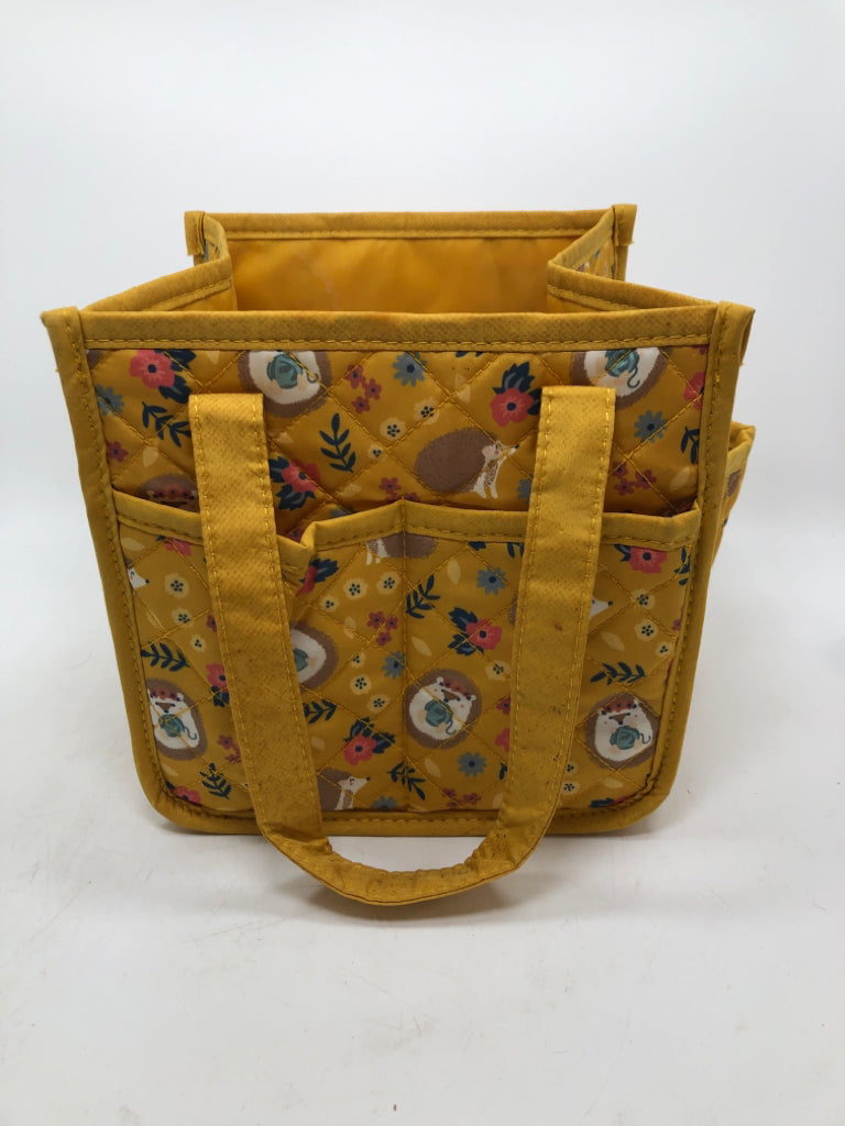 QUILTED HEDGEHOG STORAGE BIN.