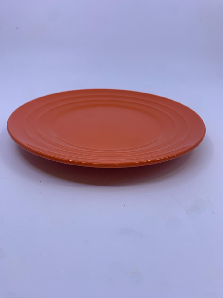 4 ORANGE DESSERT PLATES.