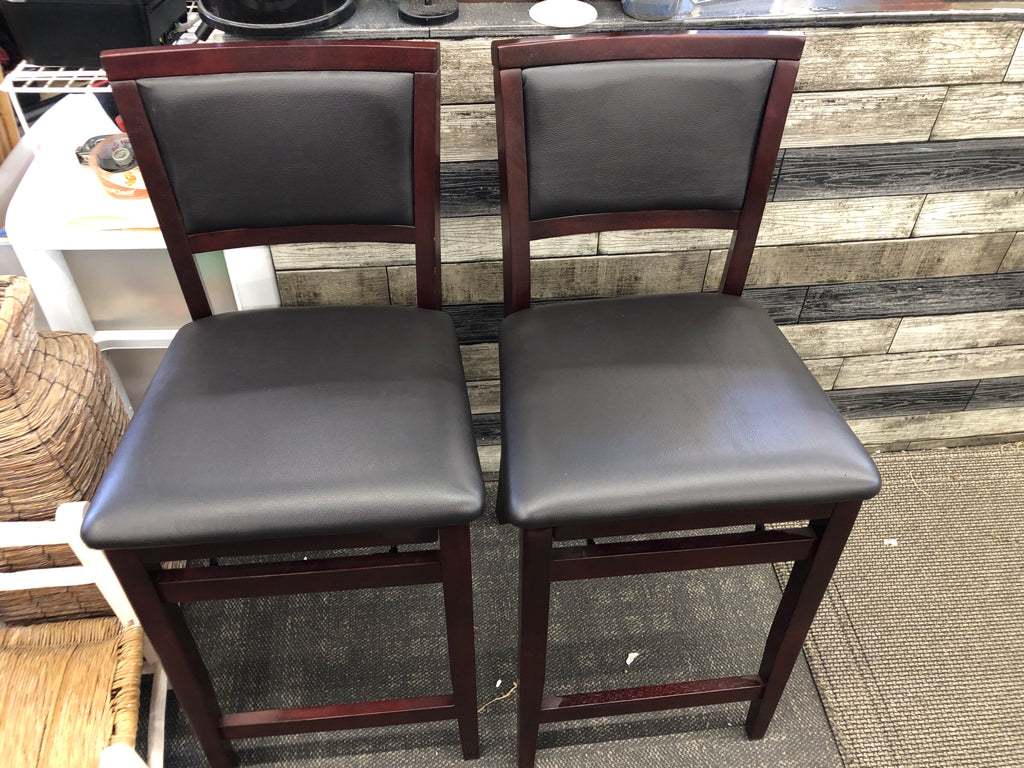 2 DK WOOD FOLD UP STOOLS.