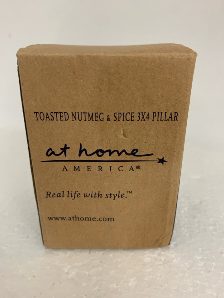 NIB TOASTED NUTMEG LONGABERGER PILLAR CANDLE HOLDER.
