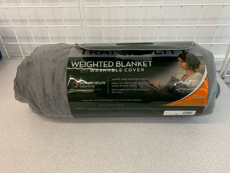 NIP GREY WEIGHTED BLANKET.