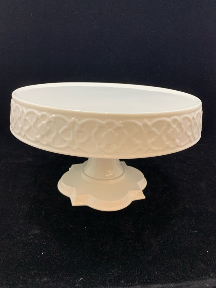 CREAM PEDESTAL DESSERT STAND.